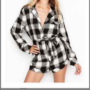 VS Flannel Tie Romper